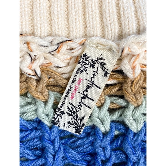 Free People Aloha Striped Crochet Chunky Knit Cropped Sweater, Rainbow - Size S - Picture 6 of 6